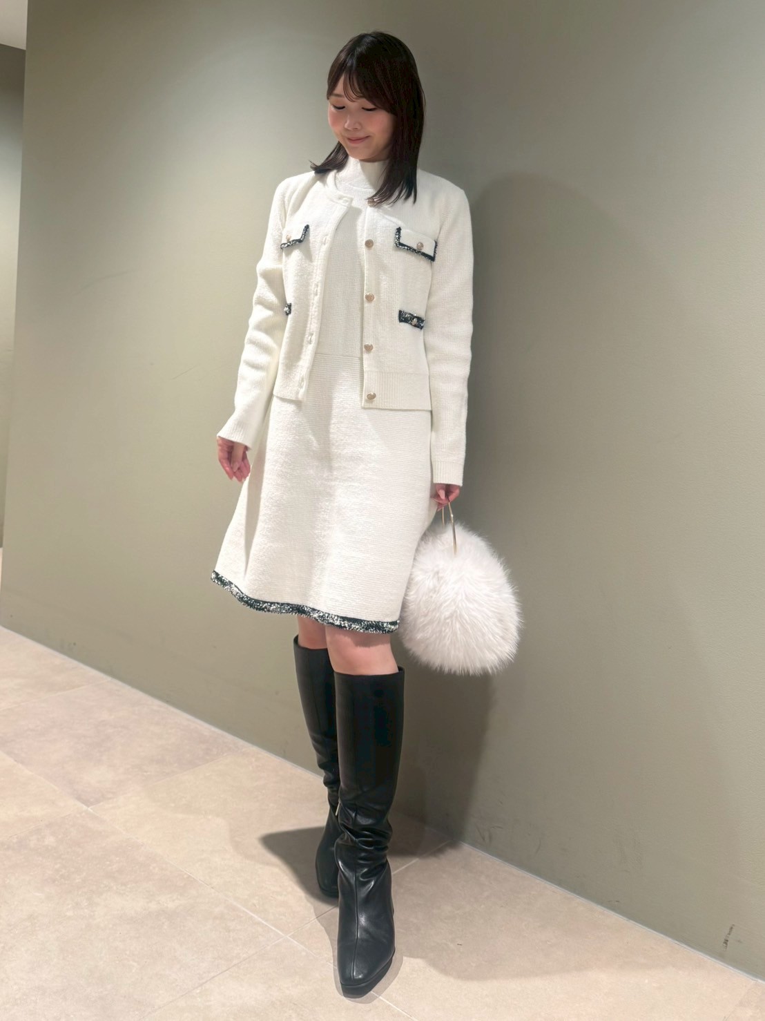 ロゴメタル付きロングブーツ(ブーツ)｜SHOES（シューズ