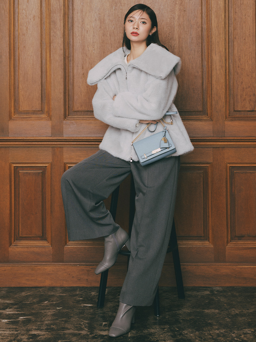 ビジュー＆リボンクリップ付きストレッチブーツ(ブーツ)｜SHOES