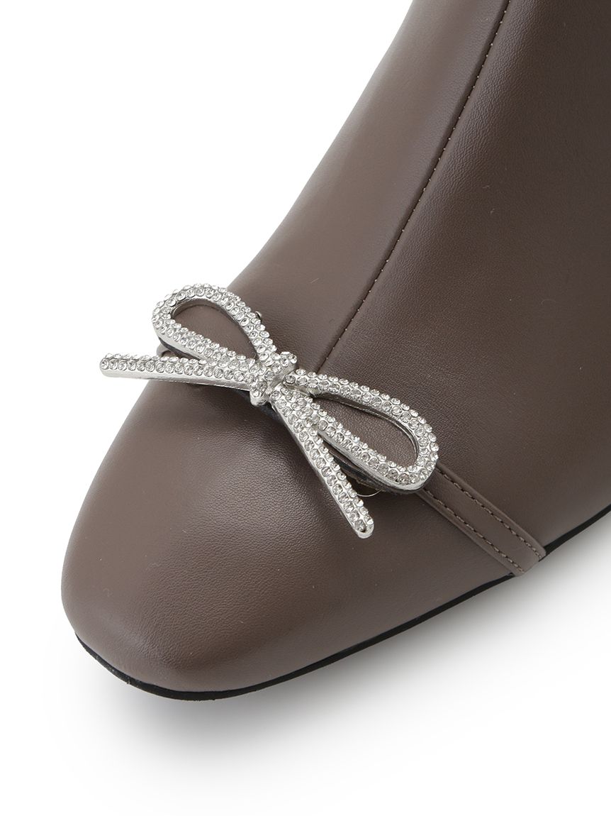 リボンビジュー付きストレッチブーツ(ショートブーツ)｜SHOES｜CELFORD