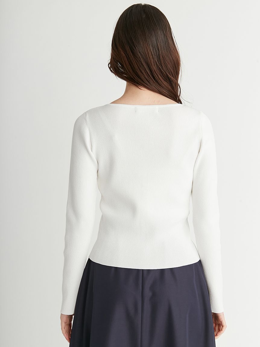 ダイヤネックリブニットカーディガン(カーディガン)｜TOPS
