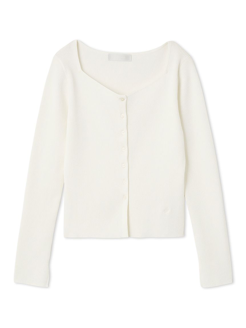 ダイヤネックリブニットカーディガン(カーディガン)｜TOPS