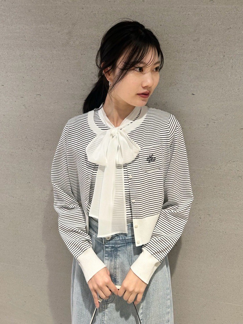 カリグラフィーポケット刺繍カーディガン(カーディガン)｜TOPS