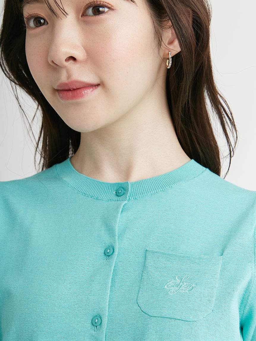 カリグラフィーポケット刺繍カーディガン(カーディガン)｜TOPS