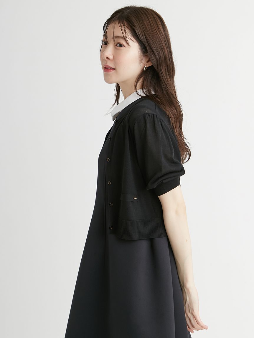 ハーフスリーブシアーカーディガン(カーディガン)｜TOPS