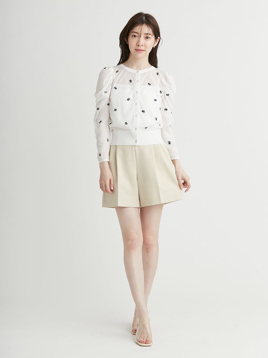 限定カラーあり】フラワーエンブロイダリーカーディガン