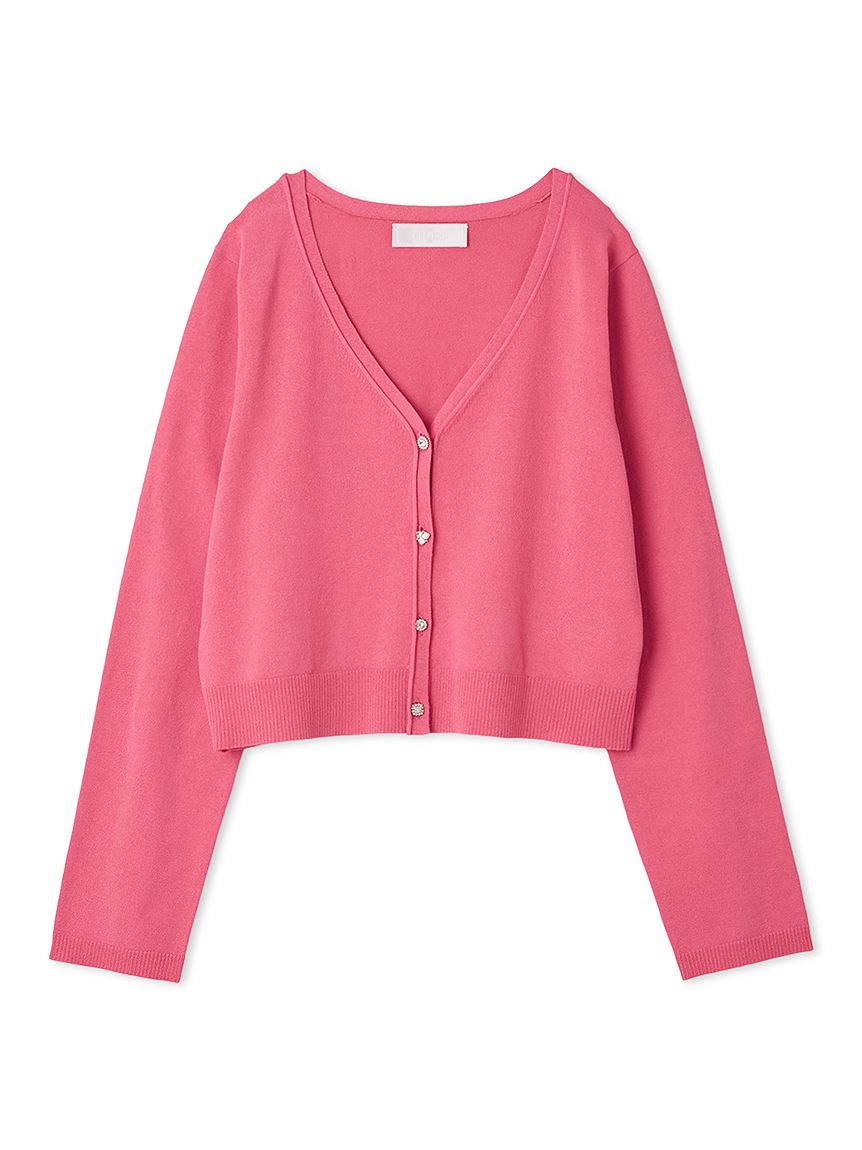 ビジュー釦Vネックカーディガン(カーディガン)｜TOPS（トップス