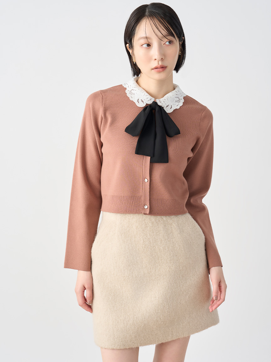 WEB限定】デタッチャブルレースカラーカーディガン(カーディガン