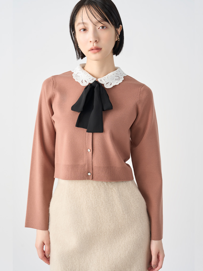 デタッチャブルレースカラーカーディガン WEB限定】デタッチャブルレースカラーカーディガン(カーディガン