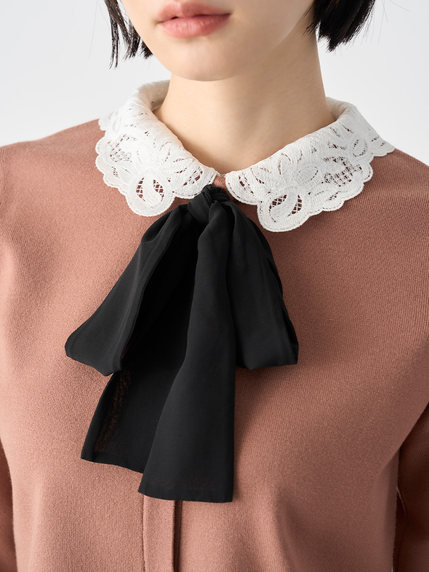 WEB限定】デタッチャブルレースカラーカーディガン(カーディガン