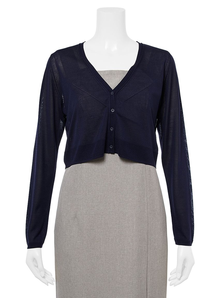 ロングスリーブシアーカーディガン(カーディガン)｜TOPS