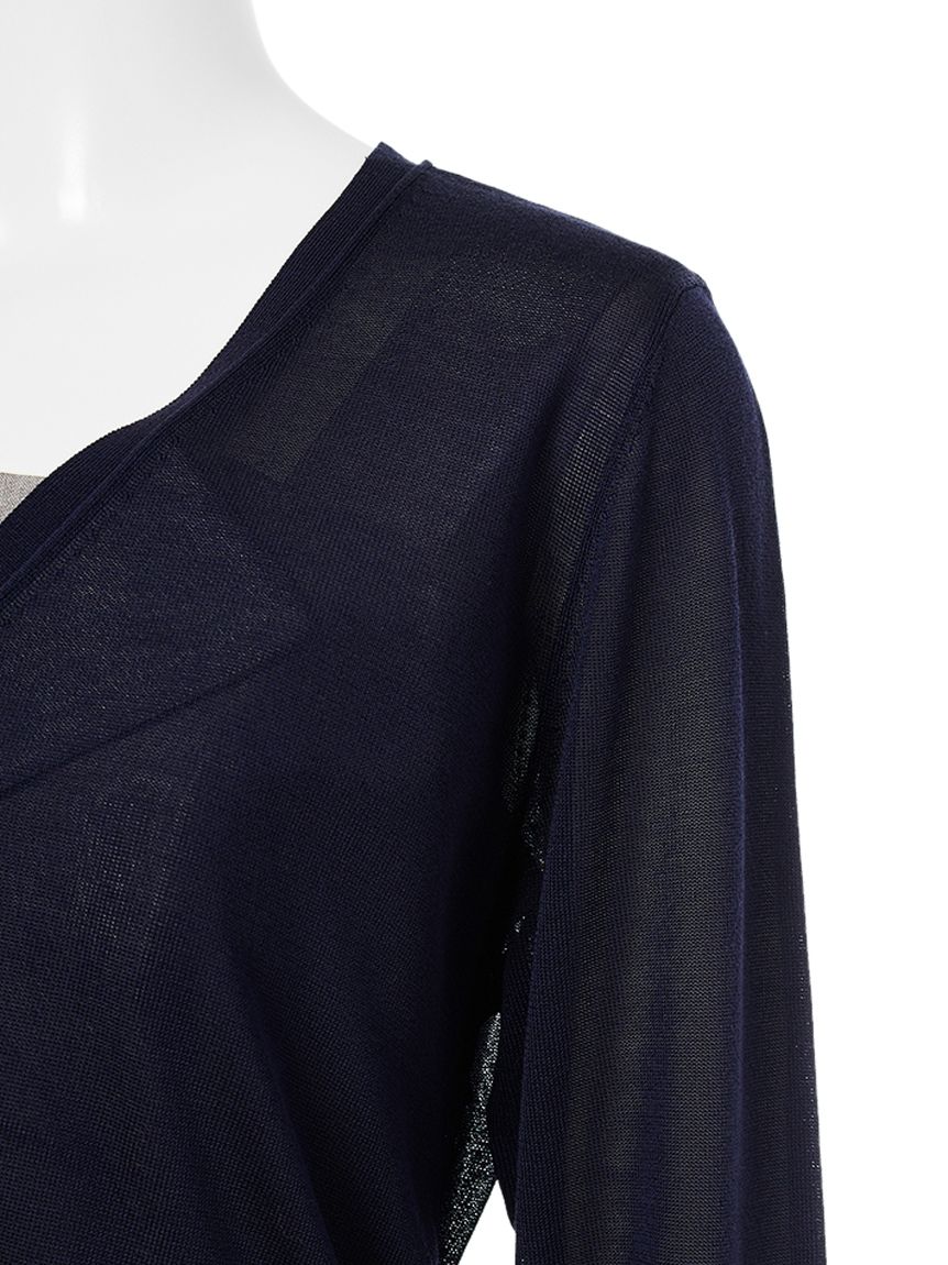 未使用品】CELFORD ロングスリーブショート丈シアーカーディガン