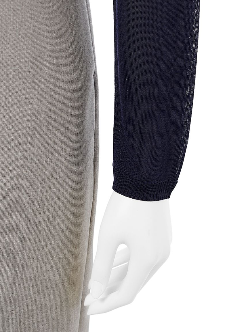 【美品】24SS セルフォード シアーニットカーディガン ブラック F ロングスリーブシアーカーディガン(カーディガン)｜TOPS