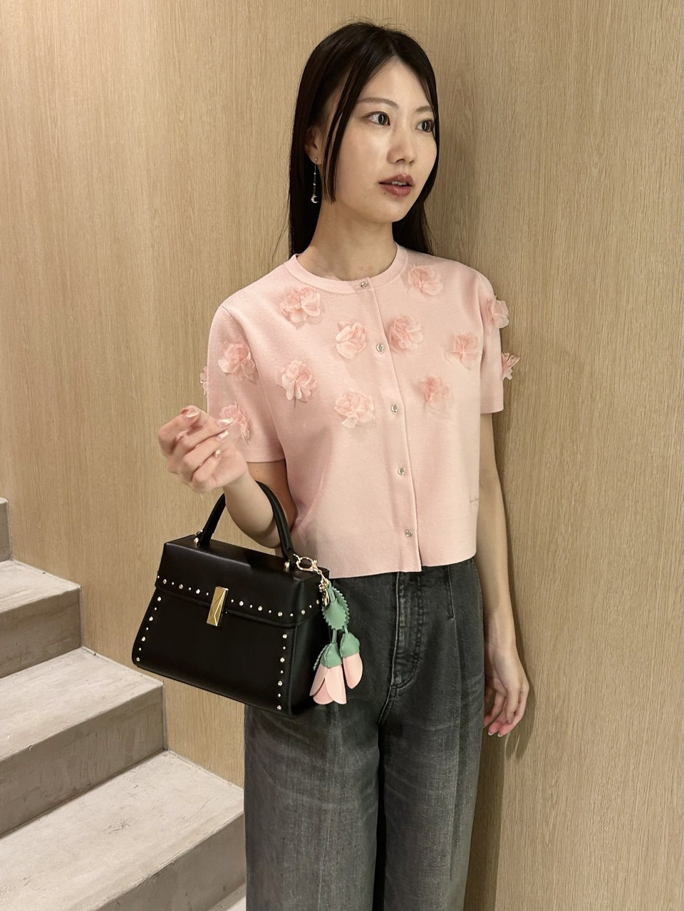 CELFORD×P.J. REDOUTEコラボ　モチーフカーディガン CELFORD×P.J. REDOUTEコラボ】 モチーフカーディガン