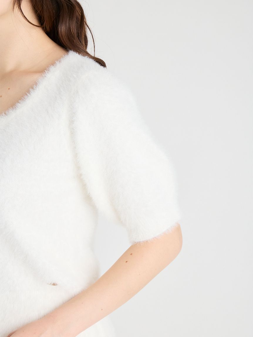CELFORDピンクパフスリーブ カーディガン CELFORD｜ハーフスリーブシアーカーディガン | Rakuten Fashion