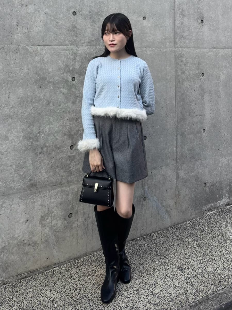 限定カラーあり】シルクカシミア混ファートリムカーディガン