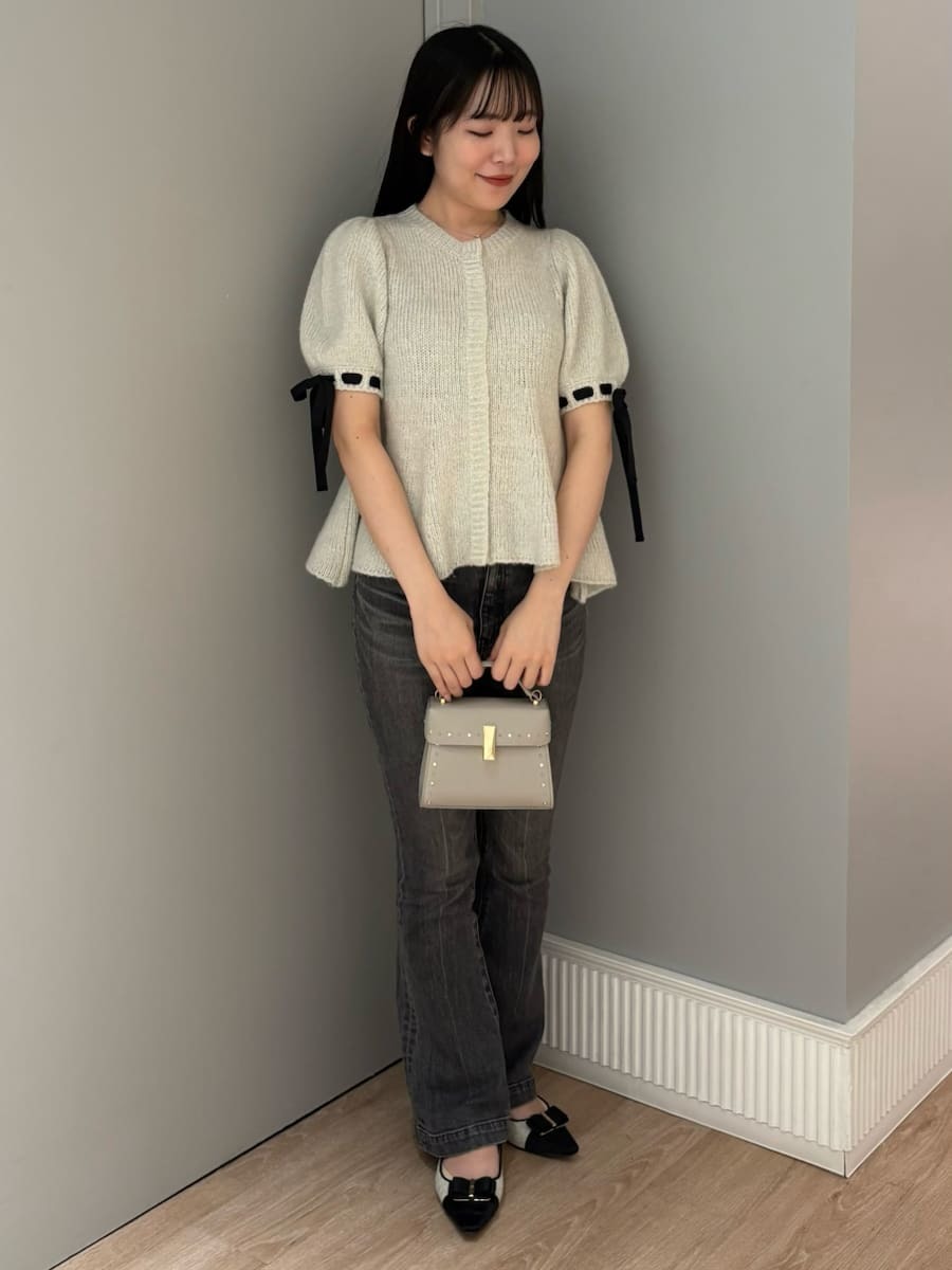 CELFORD リボンディテールペプラムカーディガン リボンディテールペプラムカーディガン(ニットプルオーバー