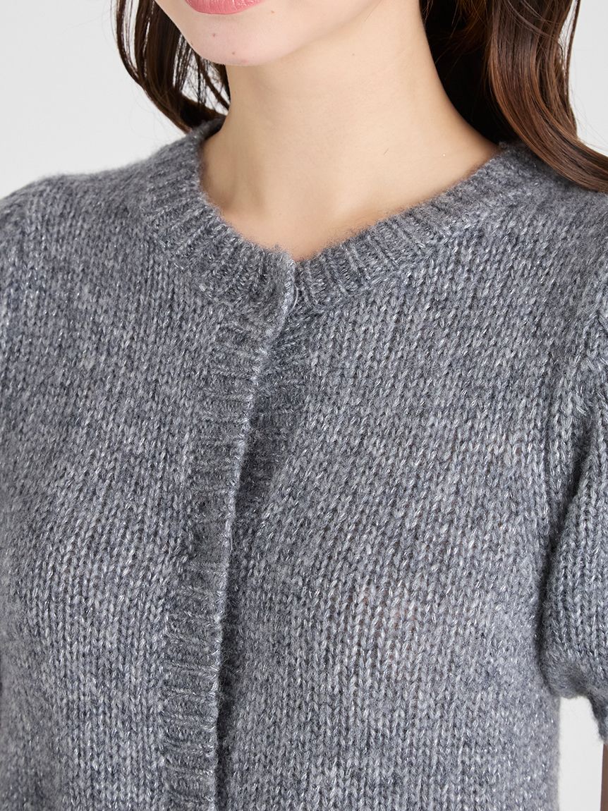 リボンディテールペプラムカーディガン(ニットプルオーバー