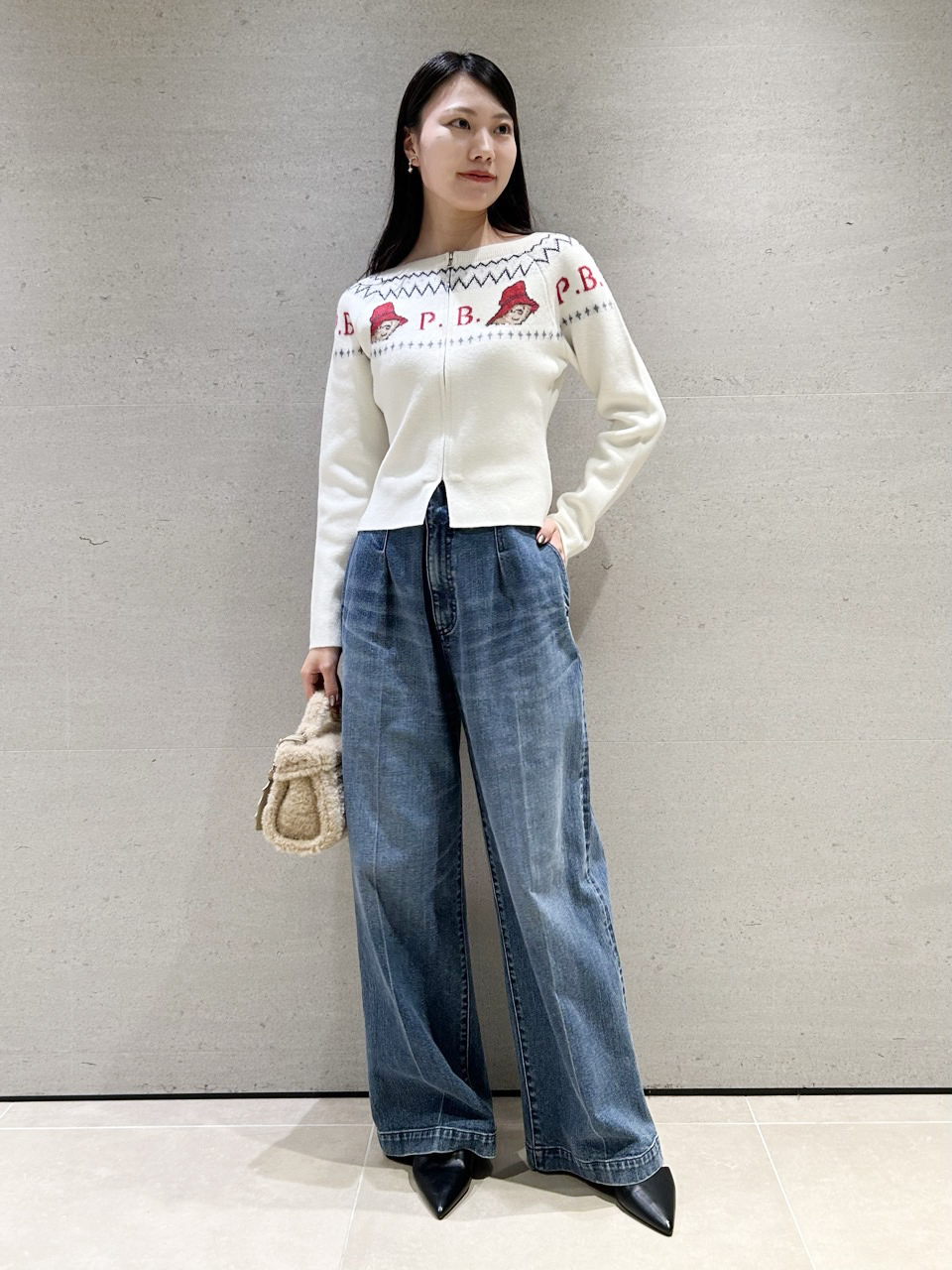 パディントン(TM)×CELFORD】ダブルジャガードジップカーディガン