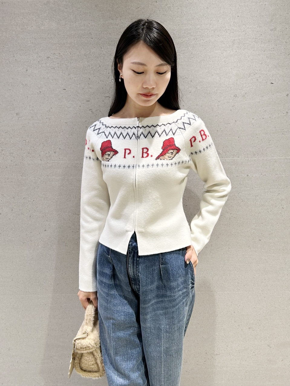 パディントン(TM)×CELFORD】ダブルジャガードジップカーディガン