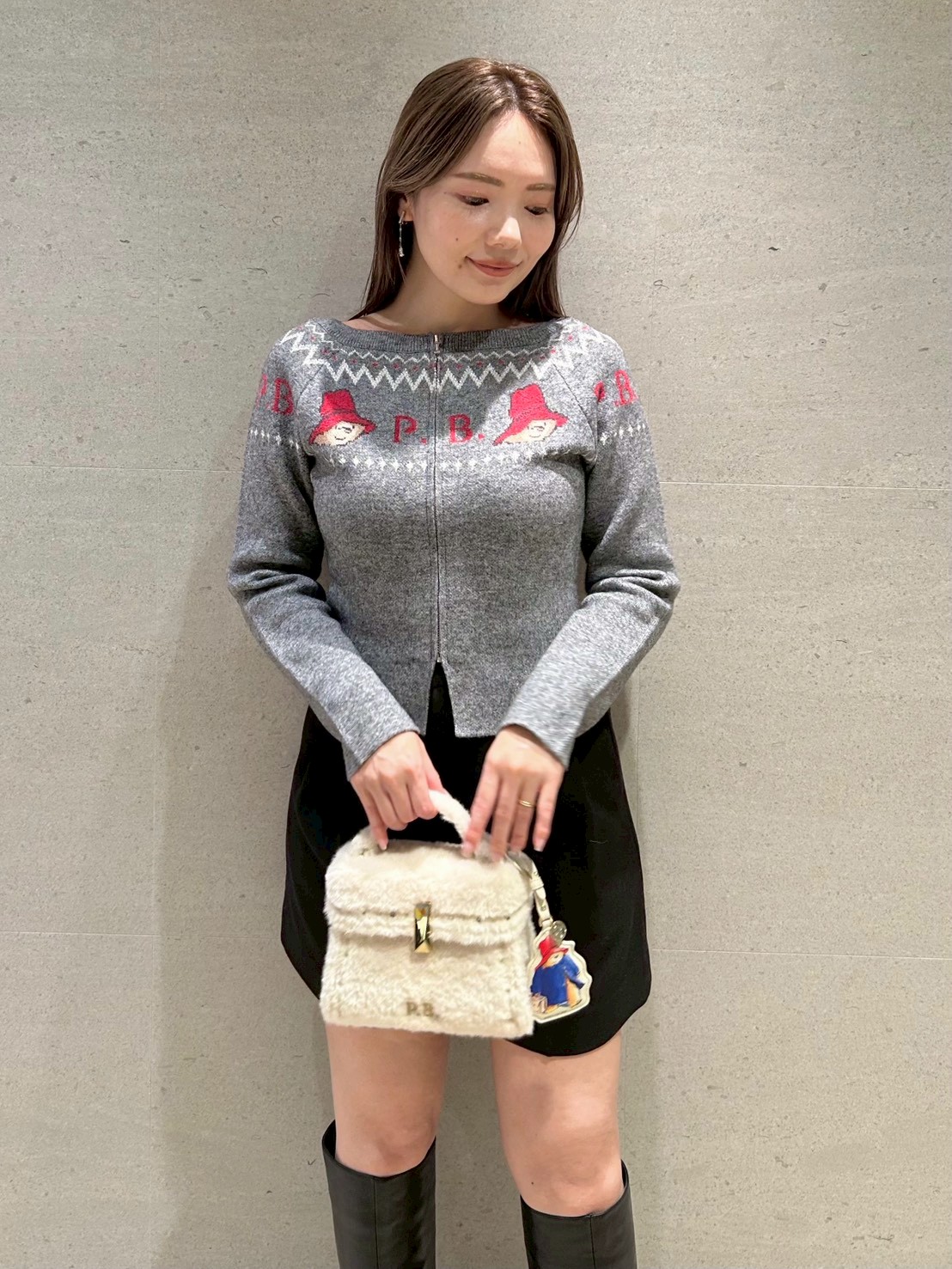 パディントン(TM)×CELFORD】ダブルジャガードジップカーディガン