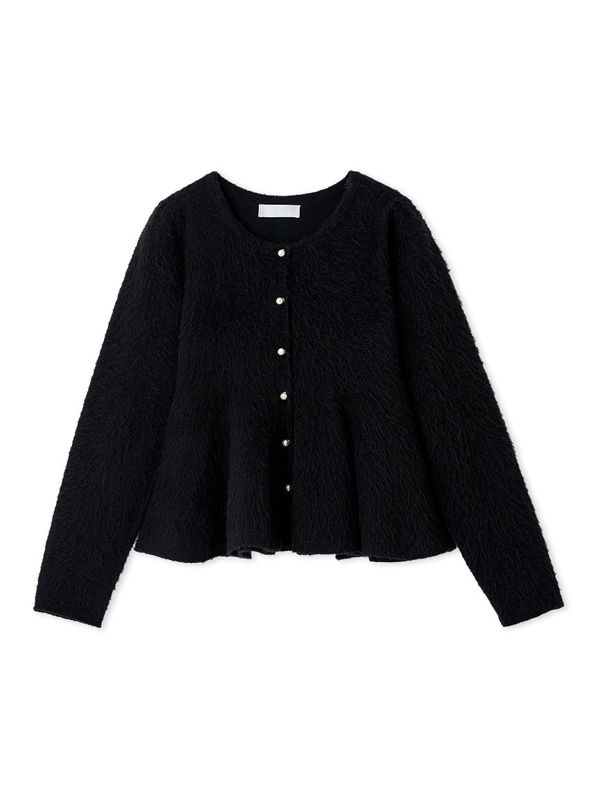 ファーライクペプラムカーディガン(ニットプルオーバー)｜TOPS