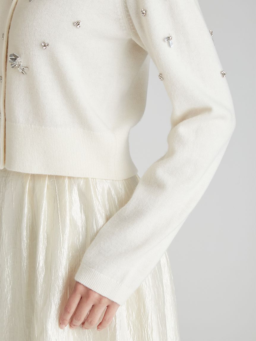 ペタルビジューカーディガン(ニットプルオーバー)｜TOPS（トップス