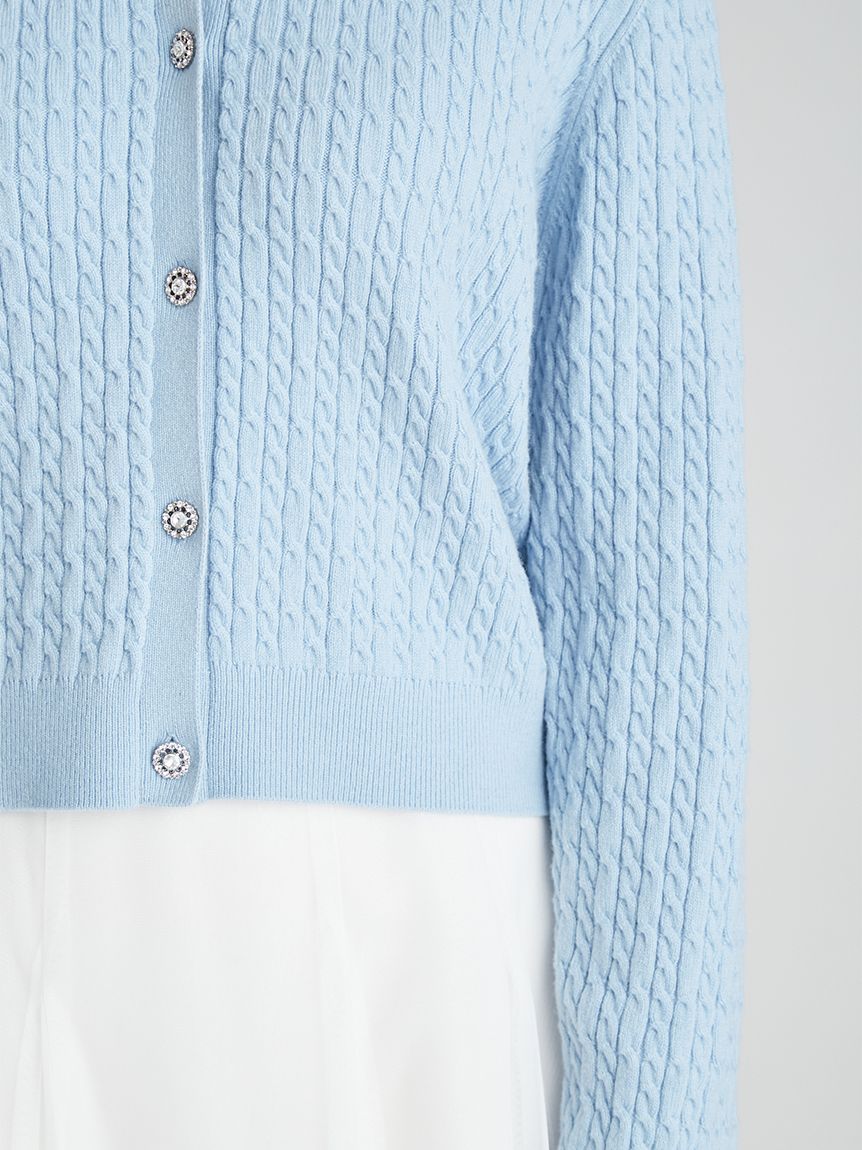 ビジュー釦ケーブルカーディガン(ニットプルオーバー)｜TOPS（トップス