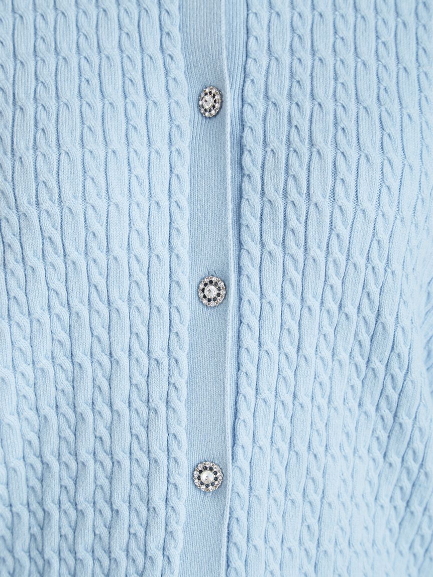 水色 ボタン付きカーディガン reroomゴルフウェア Re:room California Golf Club（リルームカリフォルニアゴルフクラブ