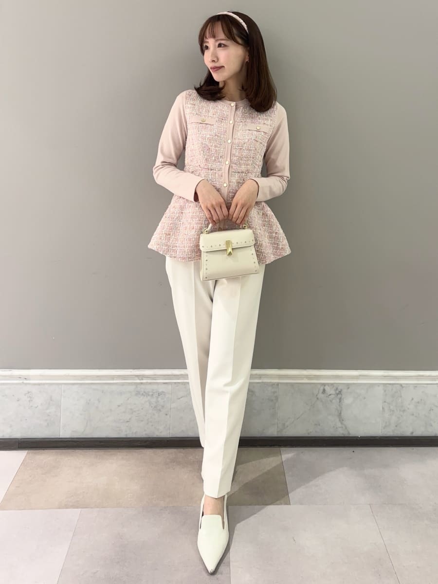 ツイードペプラムカーディガン(カーディガン)｜TOPS（トップス