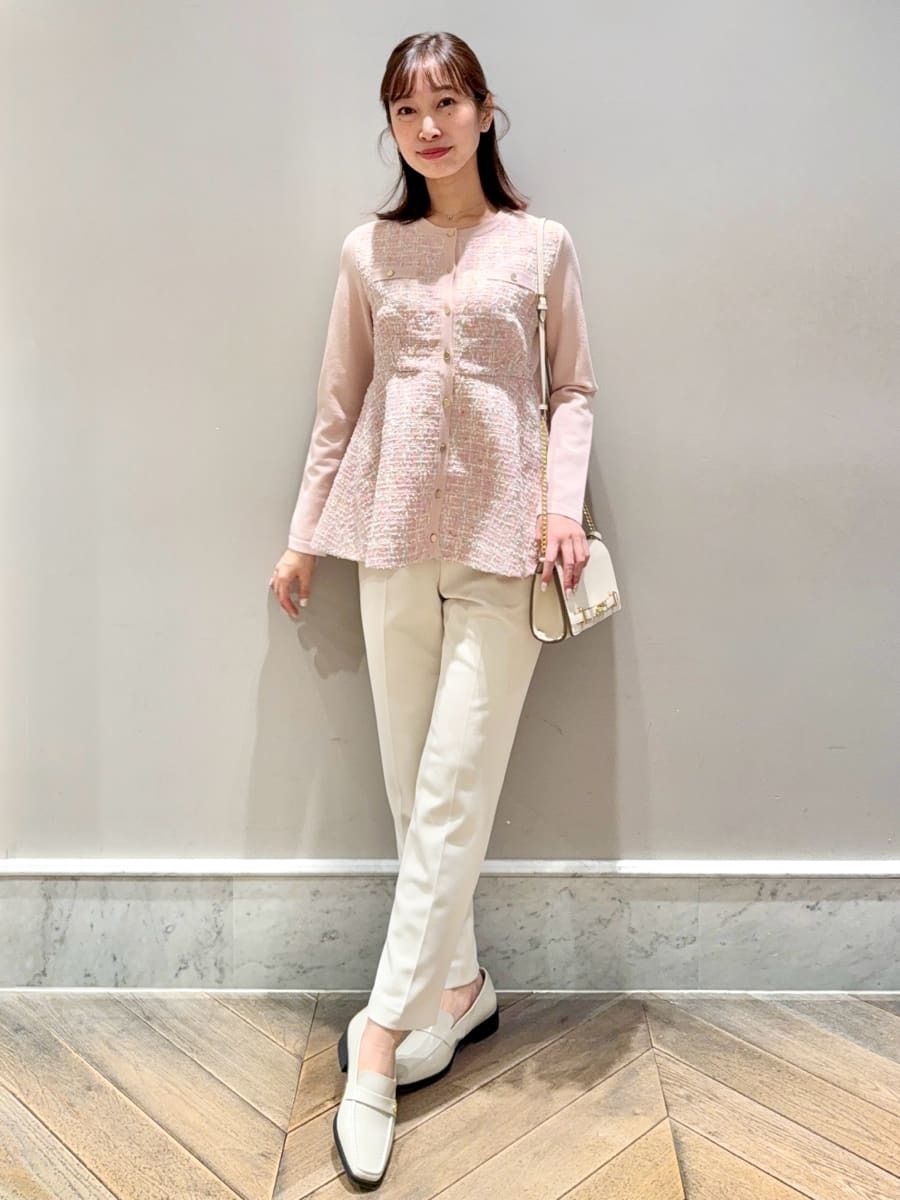 ツイードペプラムカーディガン(カーディガン)｜TOPS（トップス