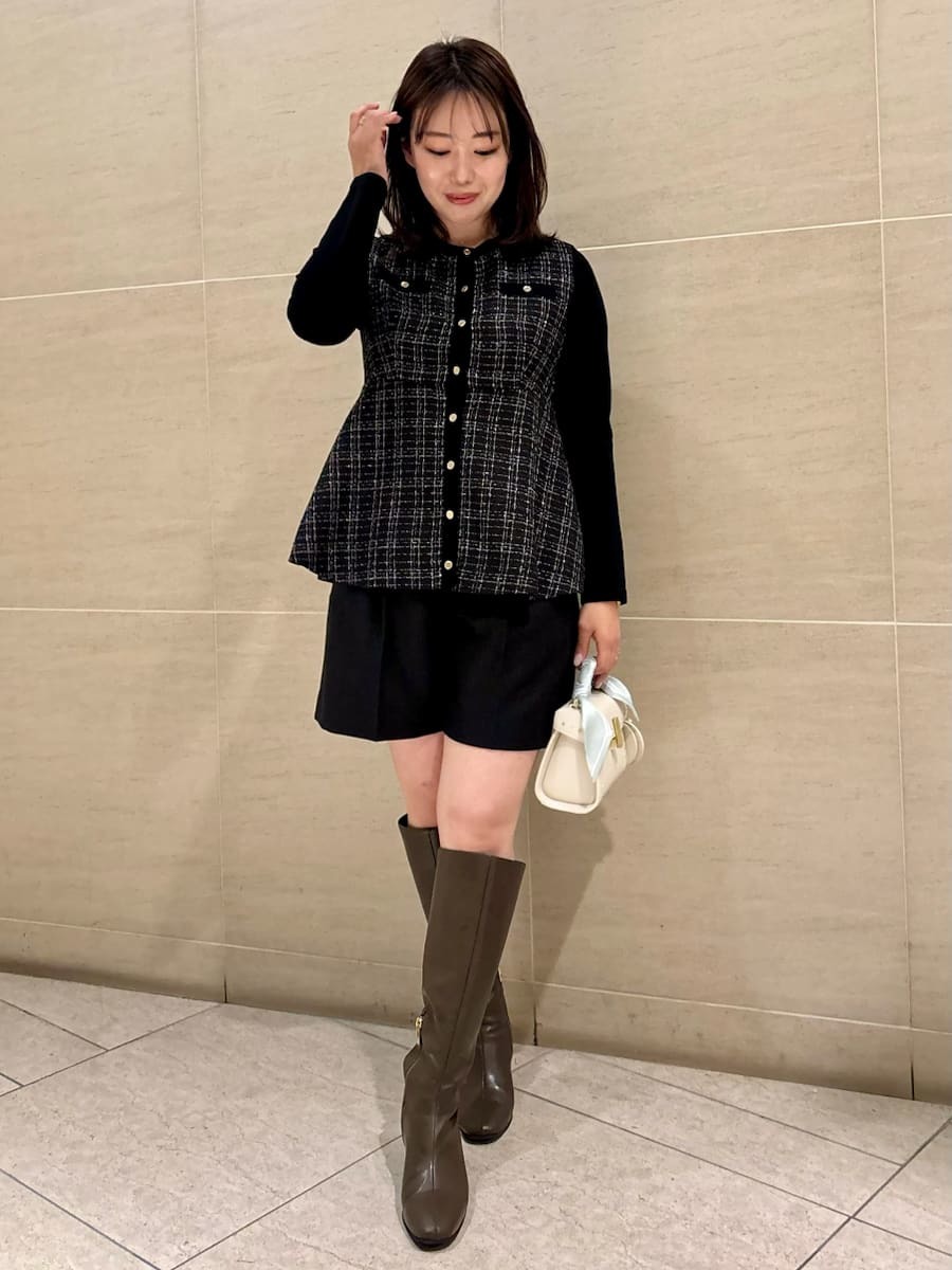 ツイードペプラムカーディガン(カーディガン)｜TOPS（トップス