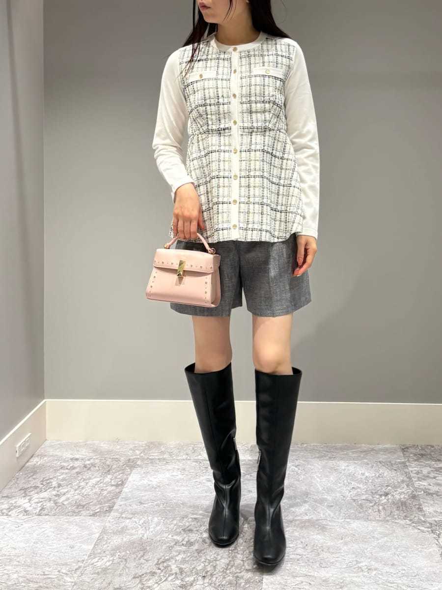 ツイードペプラムカーディガン(カーディガン)｜TOPS（トップス