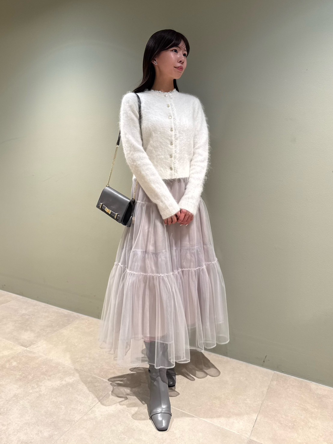 レーストリミングニットカーディガン(ニットプルオーバー)｜TOPS