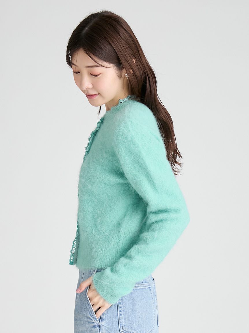 レーストリミングニットカーディガン(ニットプルオーバー)｜TOPS