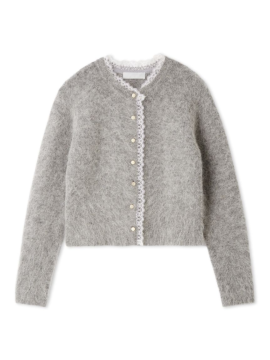 レーストリミングニットカーディガン(ニットプルオーバー)｜TOPS