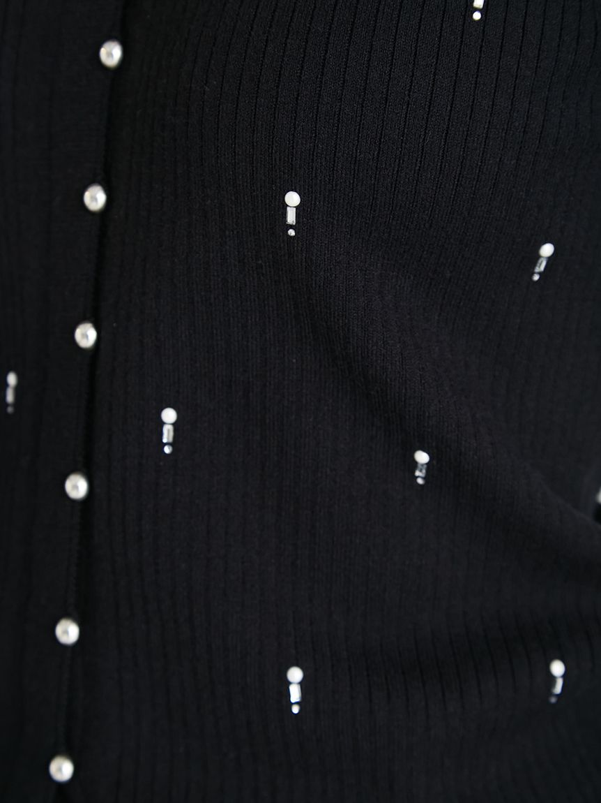 シャイニーVネックニットカーデ(カーディガン)｜TOPS（トップス