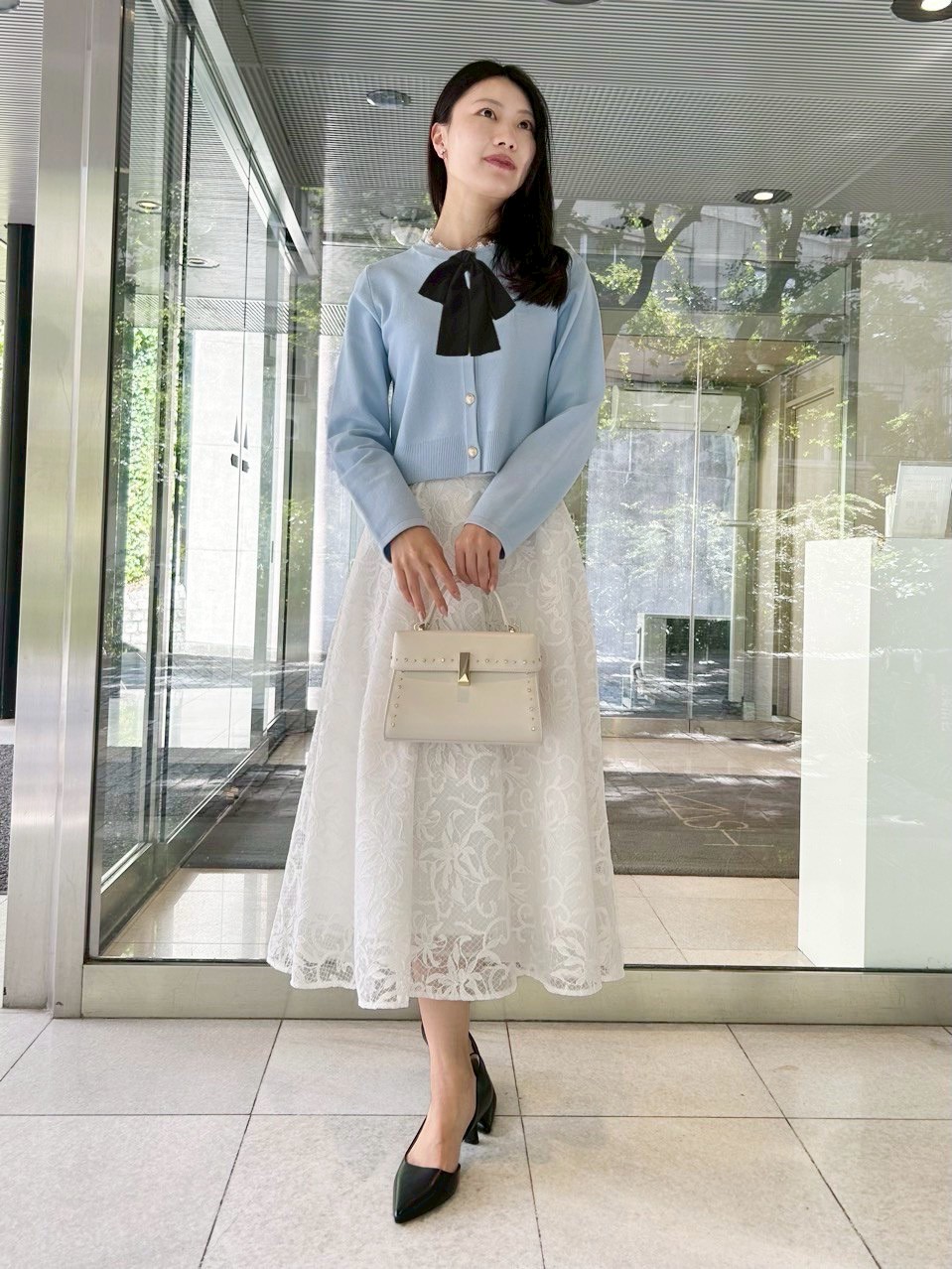 デタッチャブルリボン＆カラーカーディガン(ニットプルオーバー