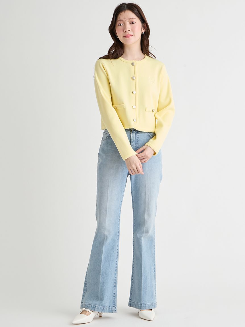 UVカット】トリム刺繍カーディガン(カーディガン)｜TOPS（トップス