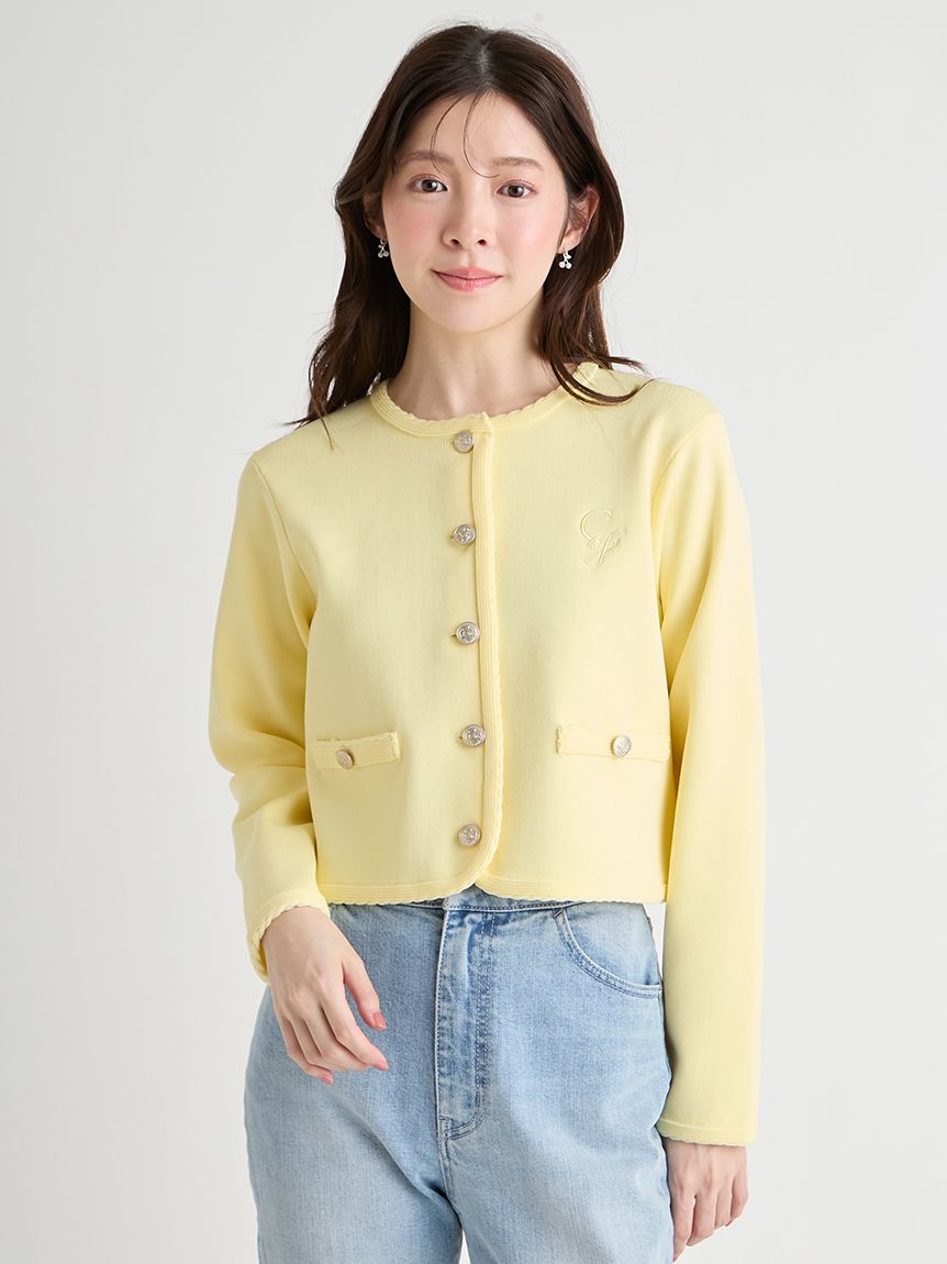 トリム刺繍カーディガンピンク 【CELFORD新品】 UVカット】トリム刺繍カーディガン(カーディガン)｜TOPS（トップス