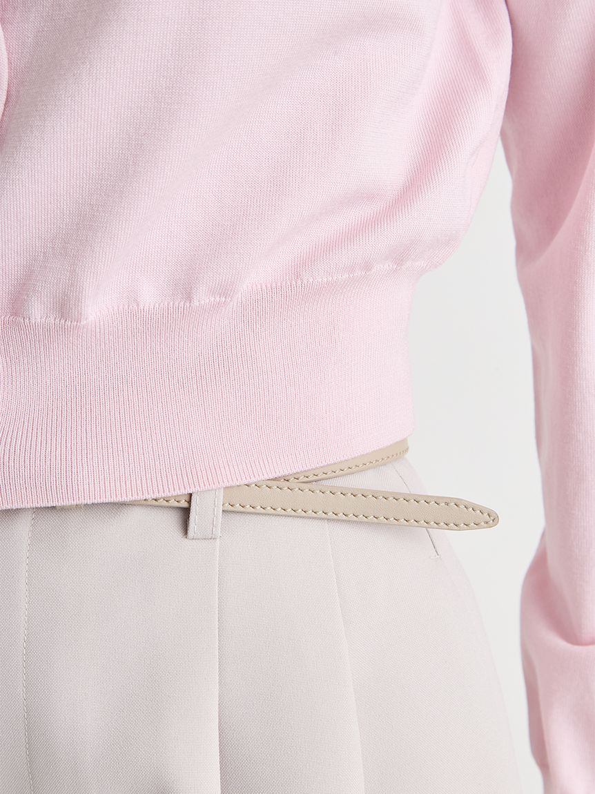 UVカット】シルクブレンドビジューネックカーディガン(ニットプル