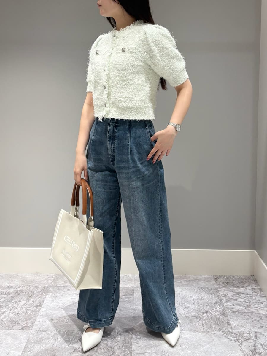 UVカット】ツイードニットカーディガン(ニットプルオーバー)｜TOPS