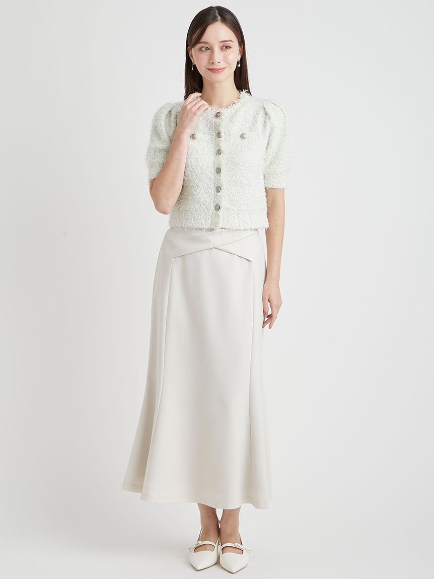 UVカット】ツイードニットカーディガン(ニットプルオーバー)｜TOPS