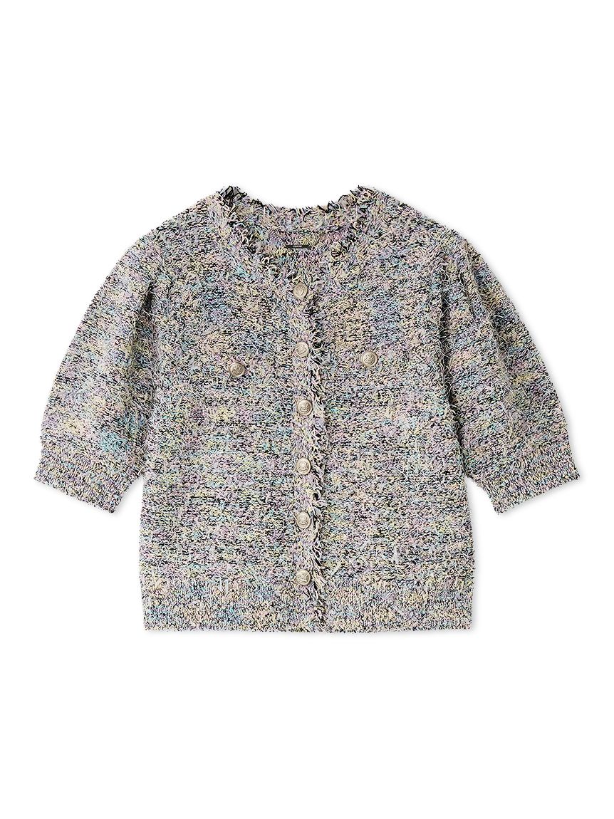 UVカット】ツイードニットカーディガン(ニットプルオーバー)｜TOPS