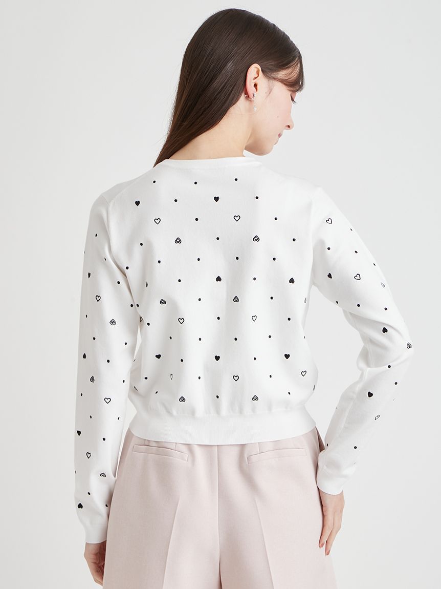 UVカット】ハート刺繍ポケットカーディガン(ニットプルオーバー)｜TOPS