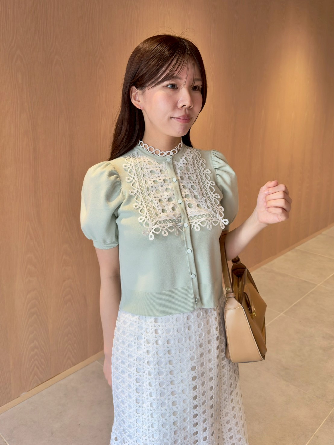 ビブヨークレースカーディガン(カーディガン)｜TOPS（トップス