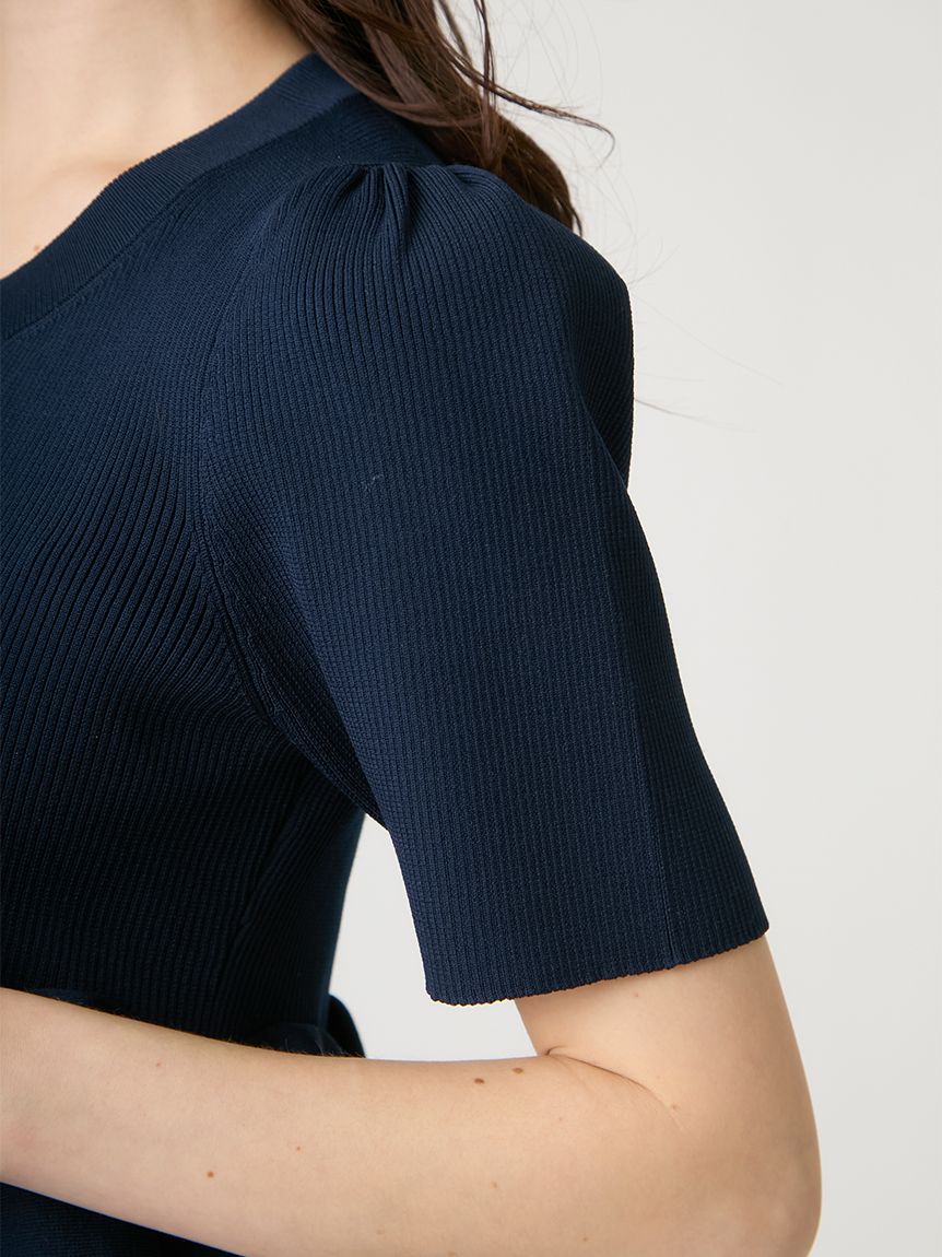 WEB・一部店舗限定カラー】ラッフルフリルペプラムニットカーディガン