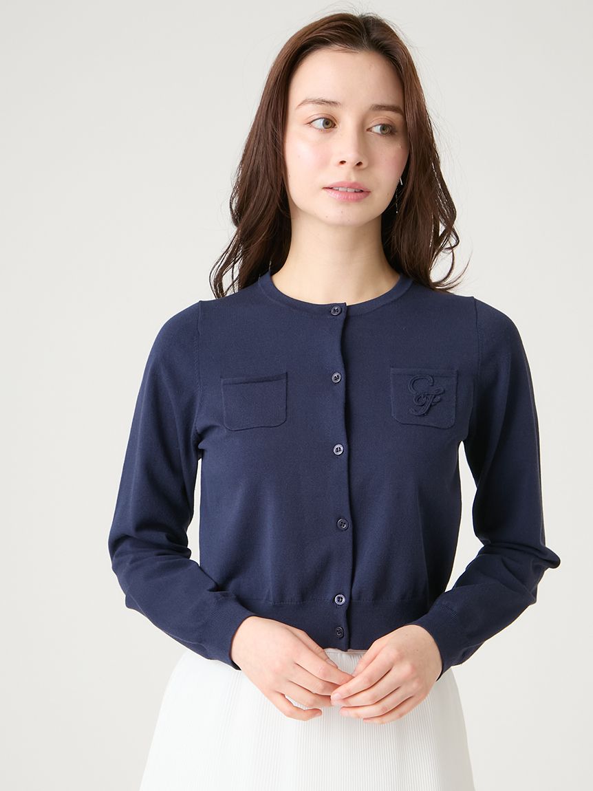 Celfordネイビー カーディガン ポケット付きカーディガン(ニットプルオーバー)｜TOPS（トップス