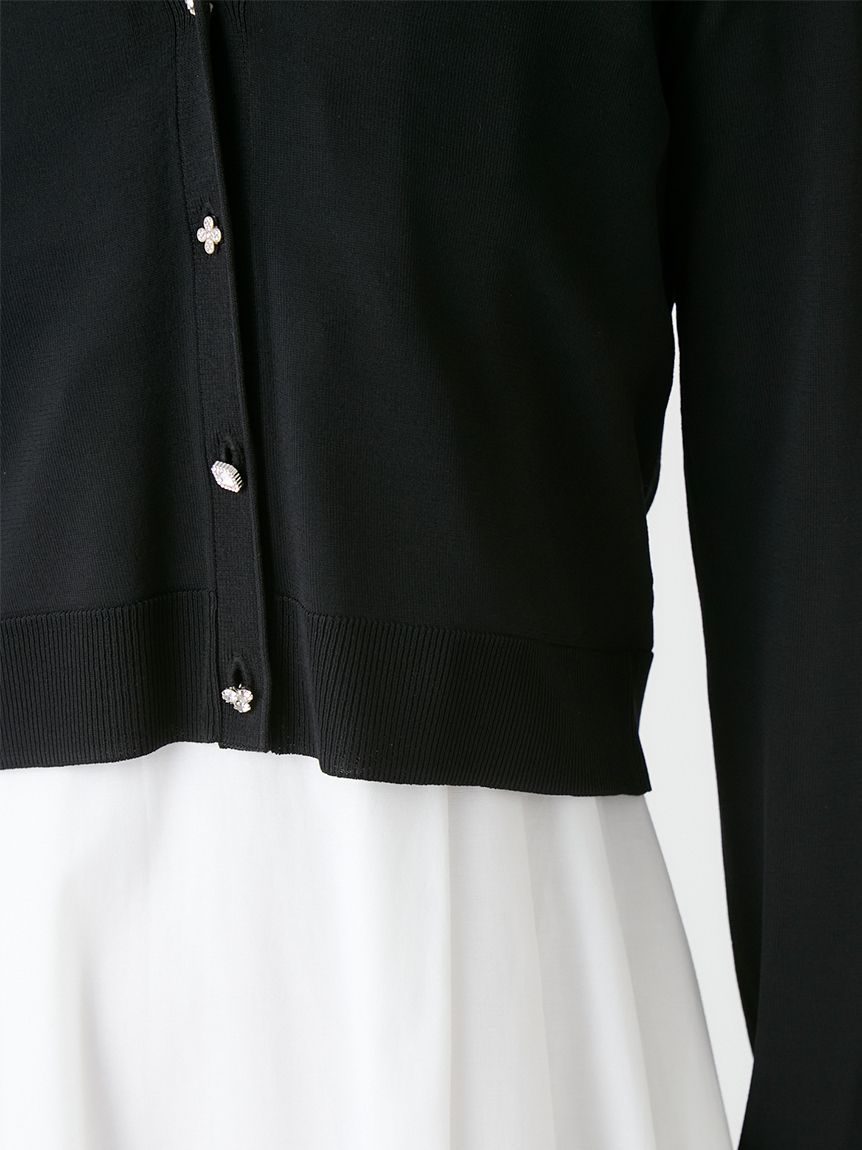 ビジュー釦Vネックカーディガン(カーディガン)｜TOPS（トップス