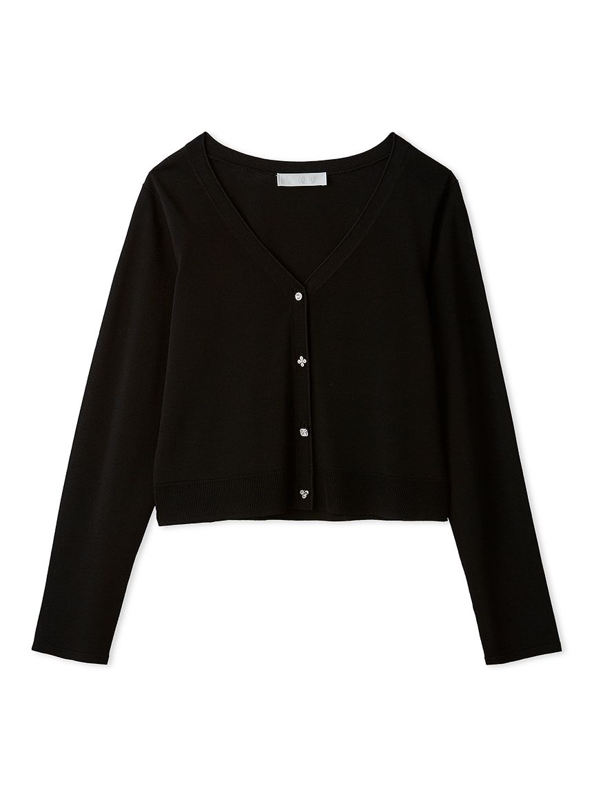 ビジュー釦Vネックカーディガン(カーディガン)｜TOPS（トップス