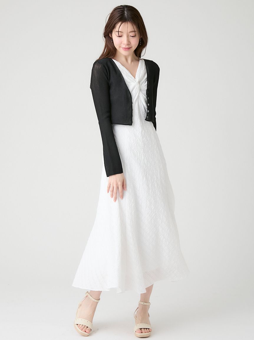 洗える】シアーリブカーディガン(カーディガン)｜TOPS（トップス